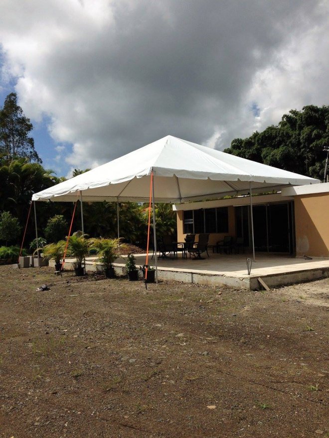 Private white outdoos canopy