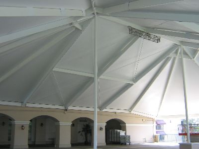 white attached awning underbelly